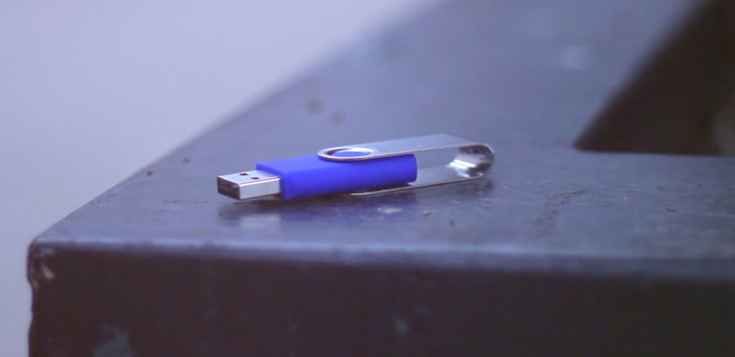 Image of open USB stick outside
