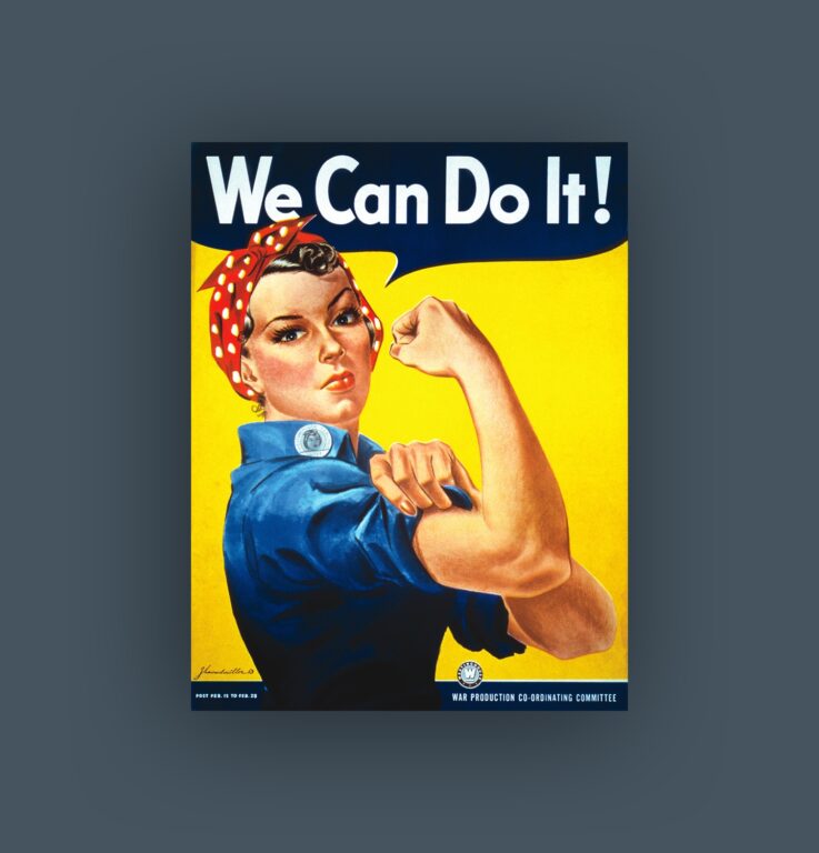 poster of rosie the riveter reading "we can do it"