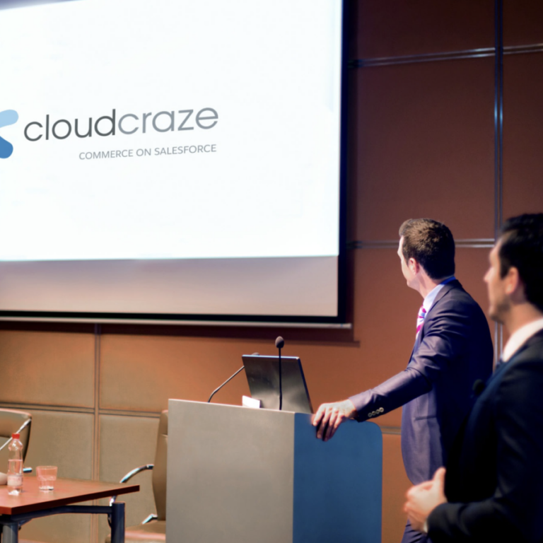 Speakers presenting a cloudcraze presentation