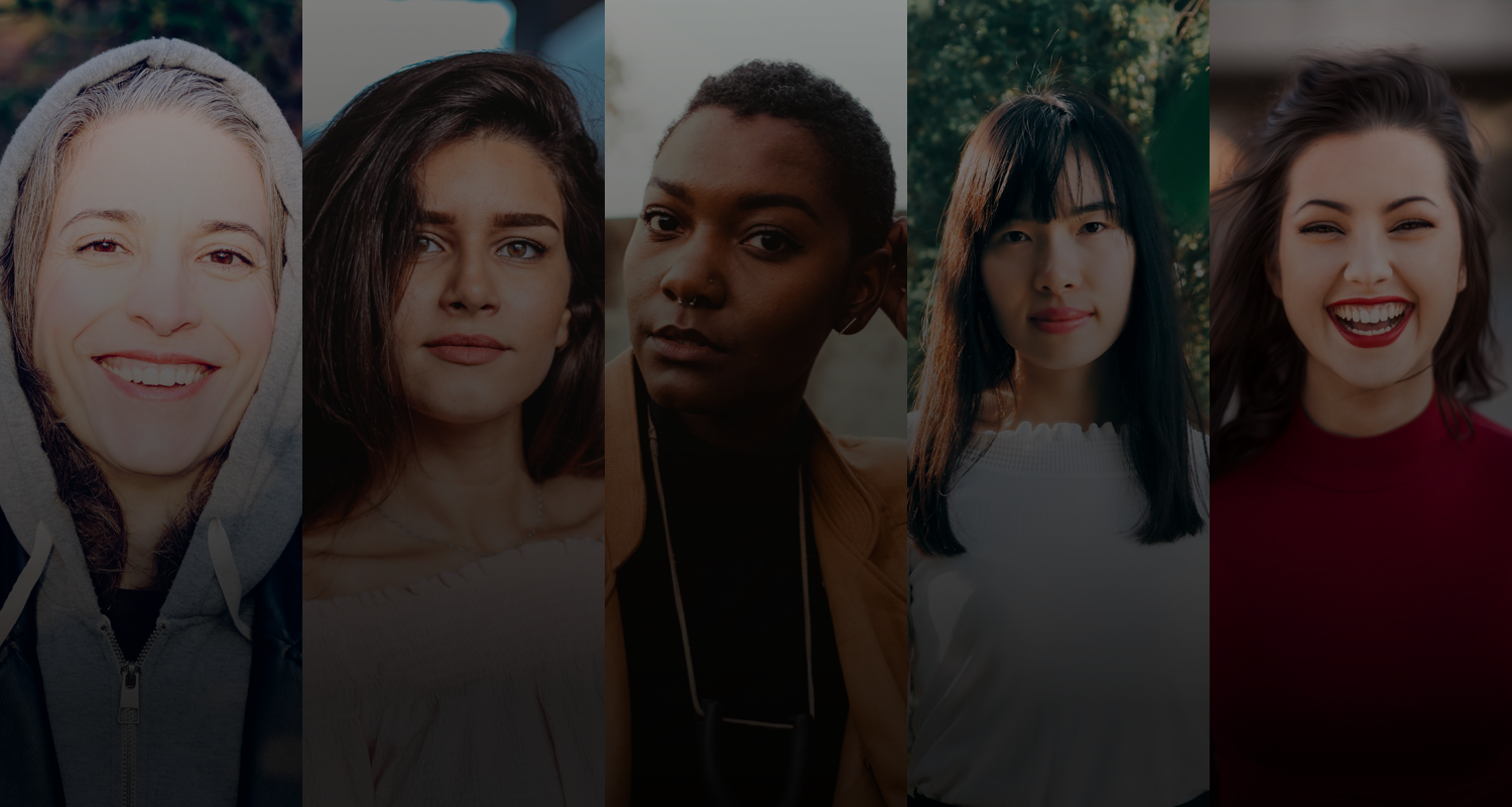 photo of five headshots of women