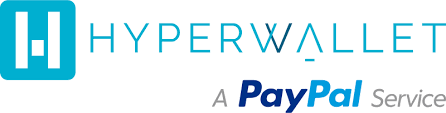 HyperWallet logo and logotype that includes "a PayPal service"