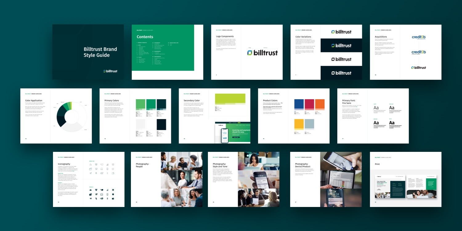 Mockup of new Billtrust Brand Style Guide