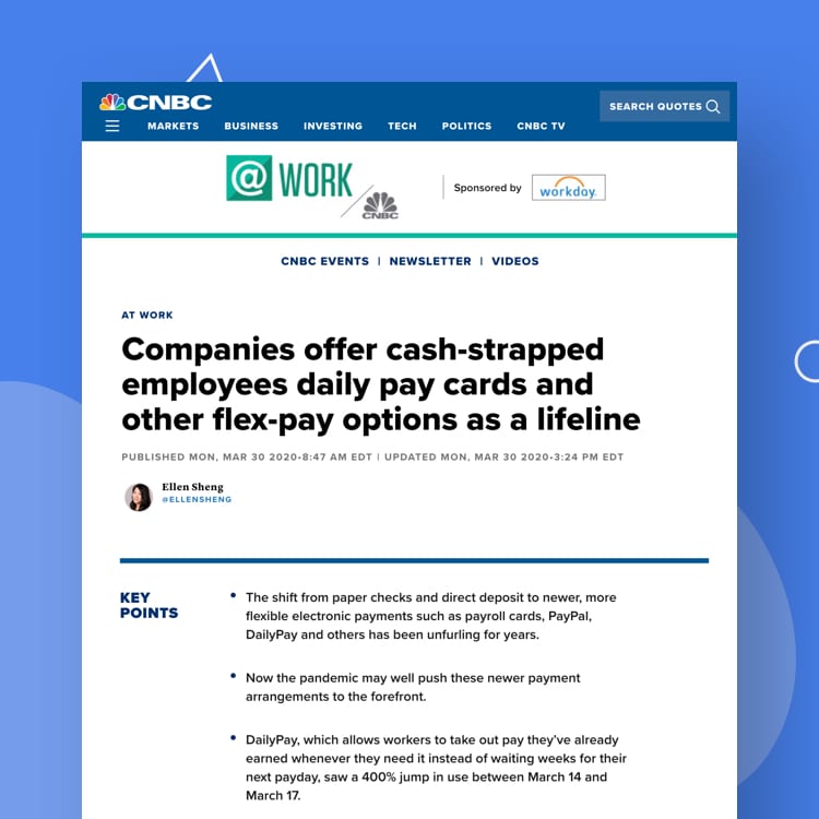 DailyPay CNBC placement