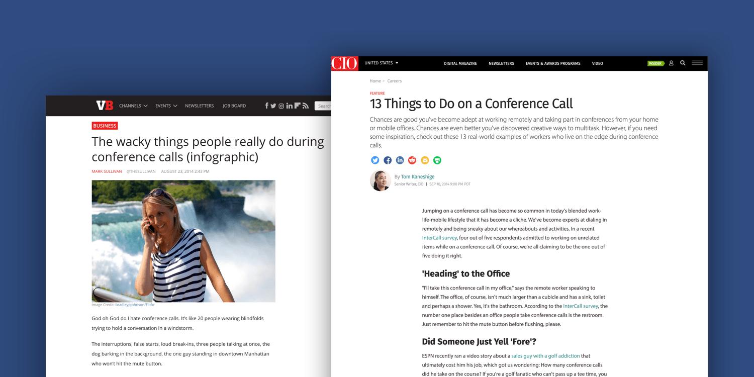 InterCall VentureBeat and CIO PR placements