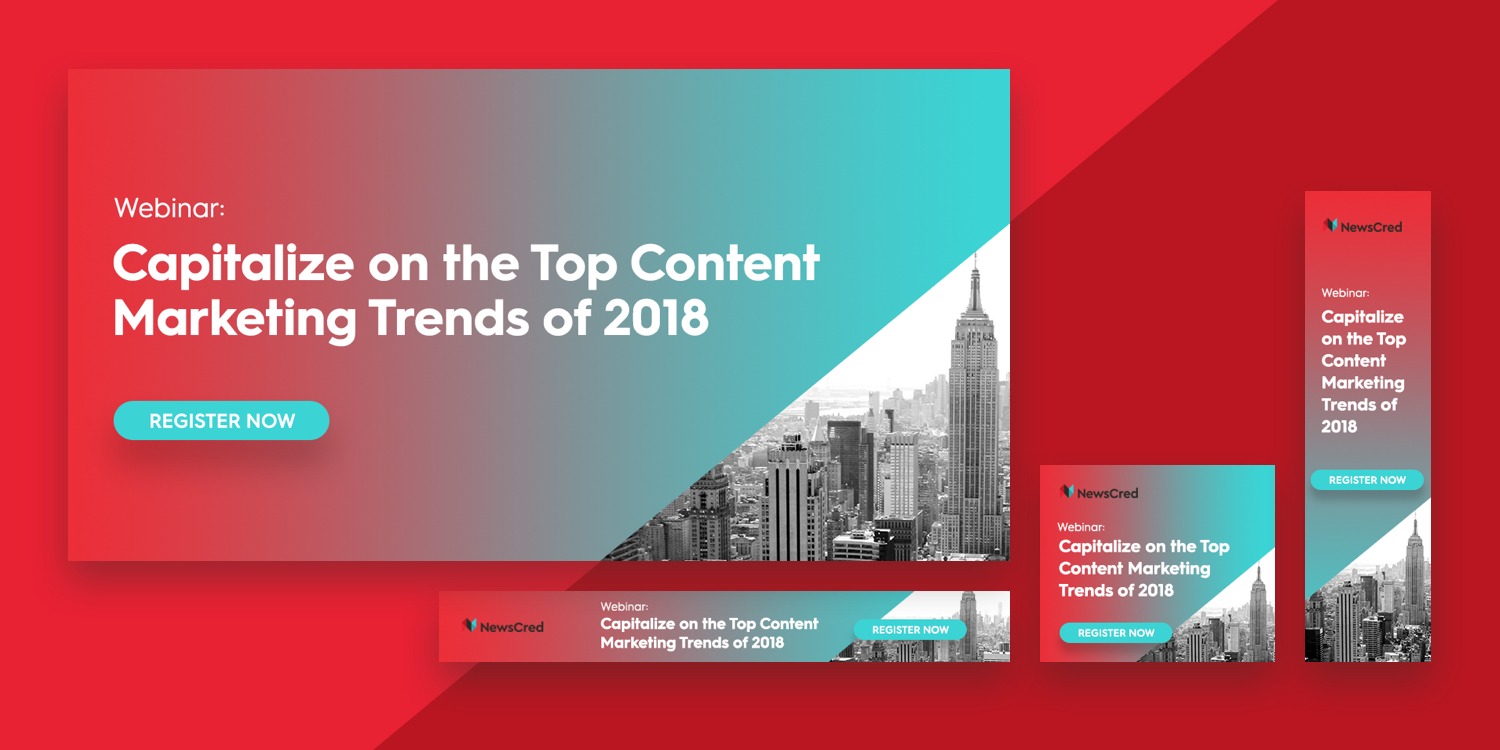 Mockup of NewsCred paid ads