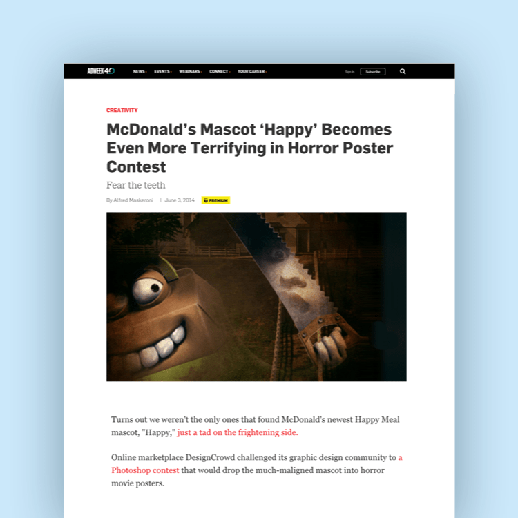 DesignCrowd Adweek PR placement