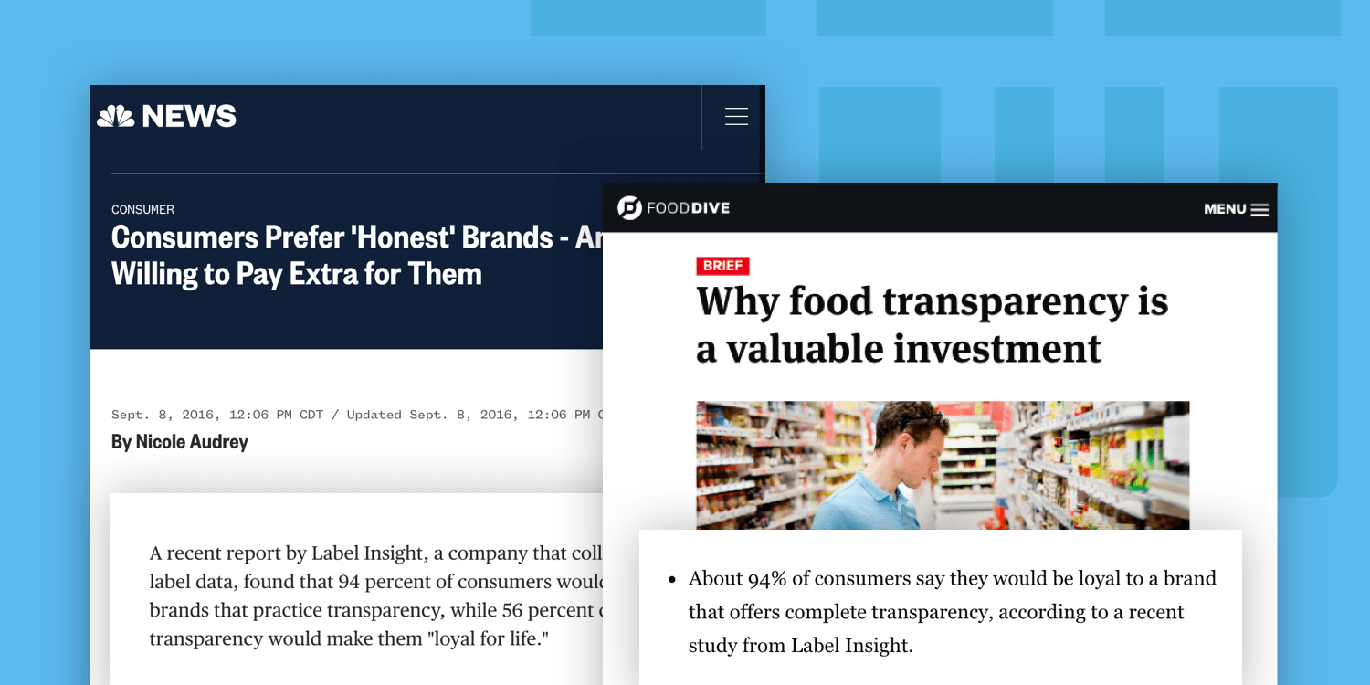 Label Insight NBC News and Food Dive PR placements