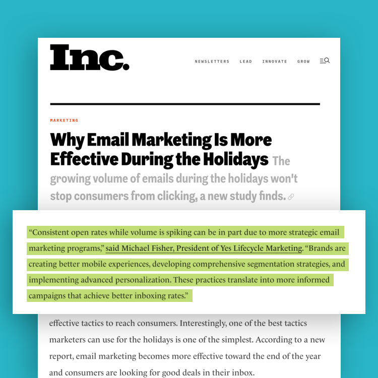 Yes Lifecycle Marketing Inc. PR placement
