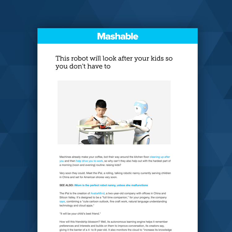 RoboBusiness Mashable PR placement