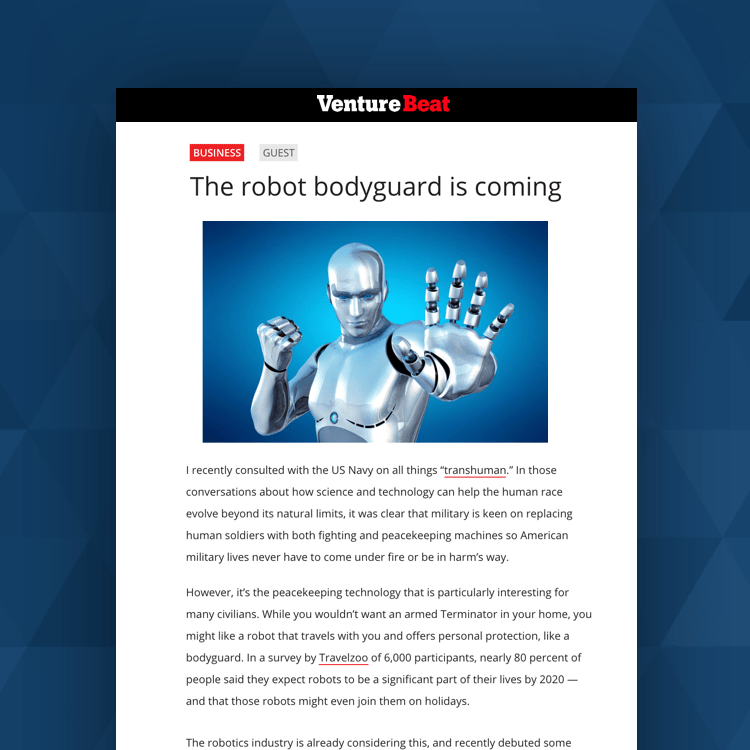RoboBusiness VentureBeat PR placement