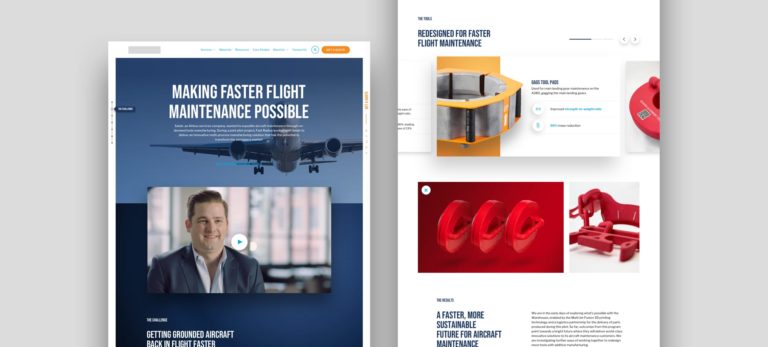 Mockup example of customer case study for Walker Sands sales enablement offering