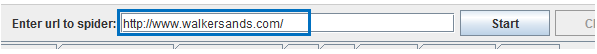 image showing URL to spider for Screaming Frog