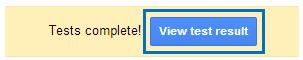 Image saying tests complete and view test results