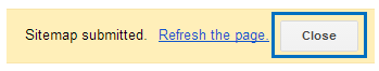 How to finalize submitting sitemap