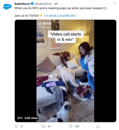 Salesforce work from home tweet