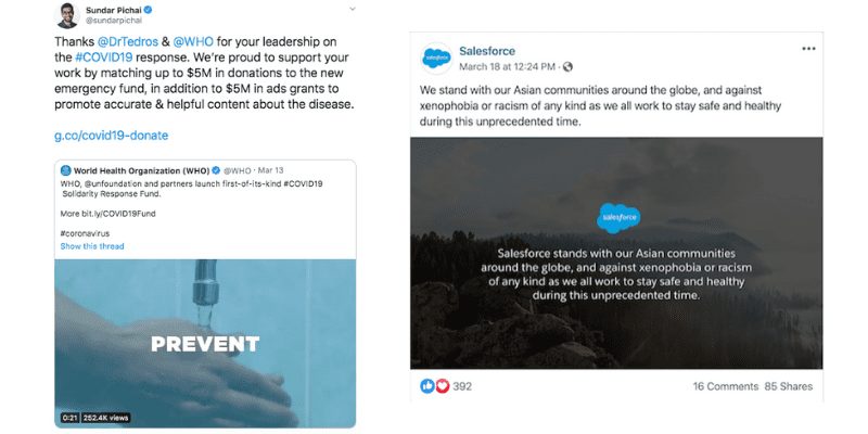 Salesforce COVID-19 social response
