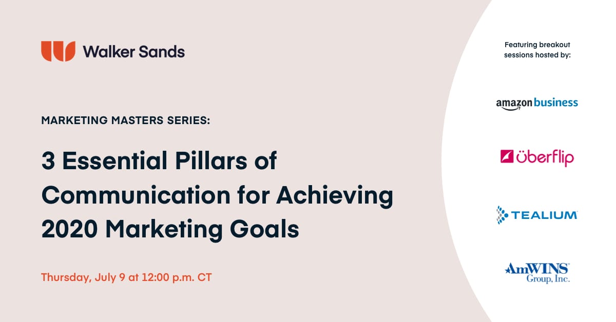 Graphic with details of Walker Sands' Marketing Masters event