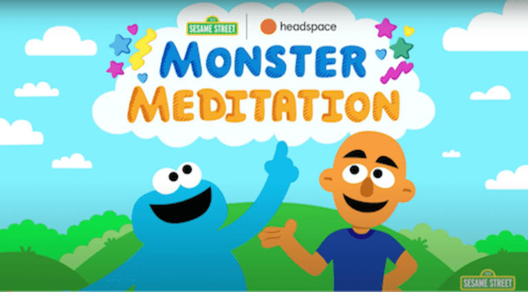 Sesame Street and Headspace monster meditation
