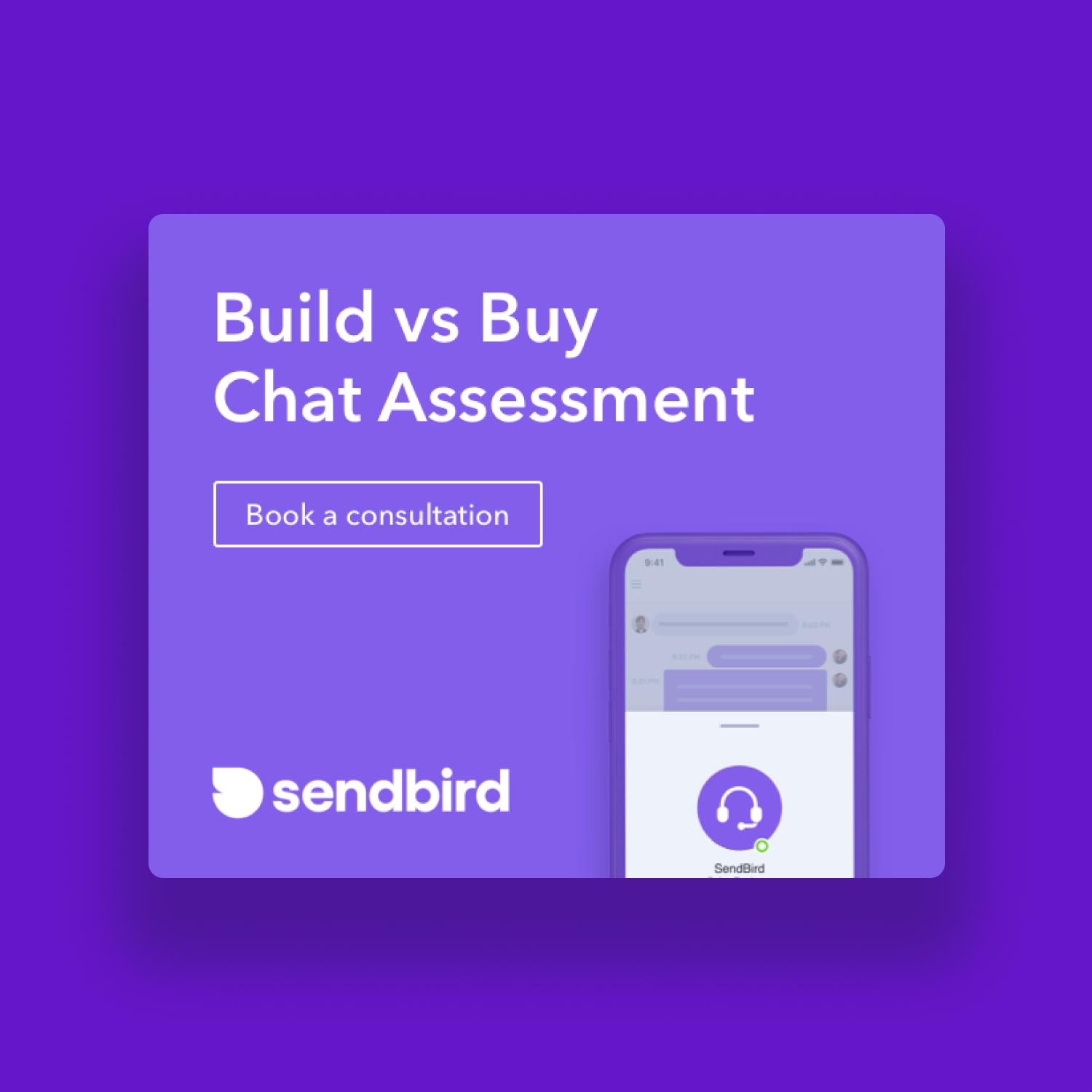 Build vs. Buy Chat Assessment paid ad mockup