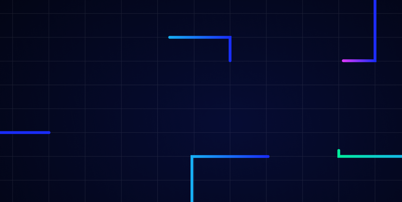 Blue, purple and green lines on a dark background