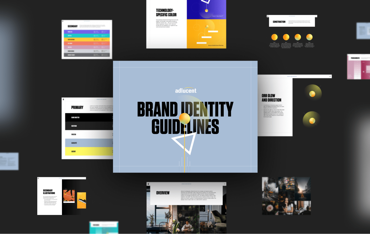 Mockup of Adlucent's new brand guidelines.