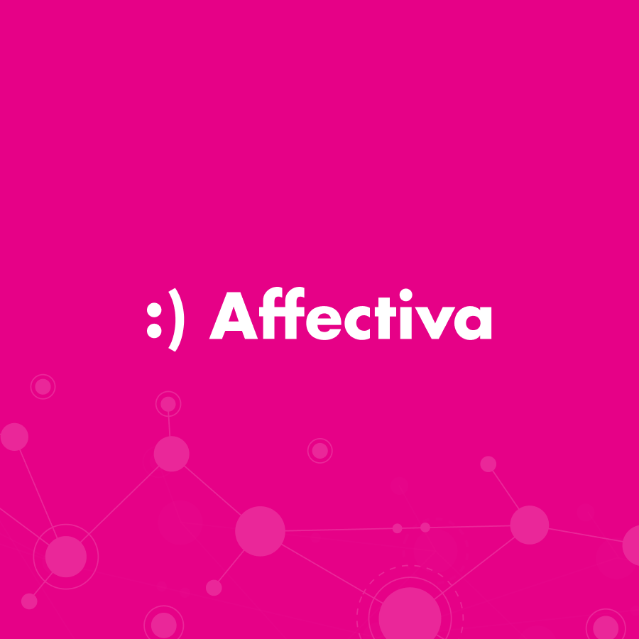 white Affectiva logo with pink background and white smiley face