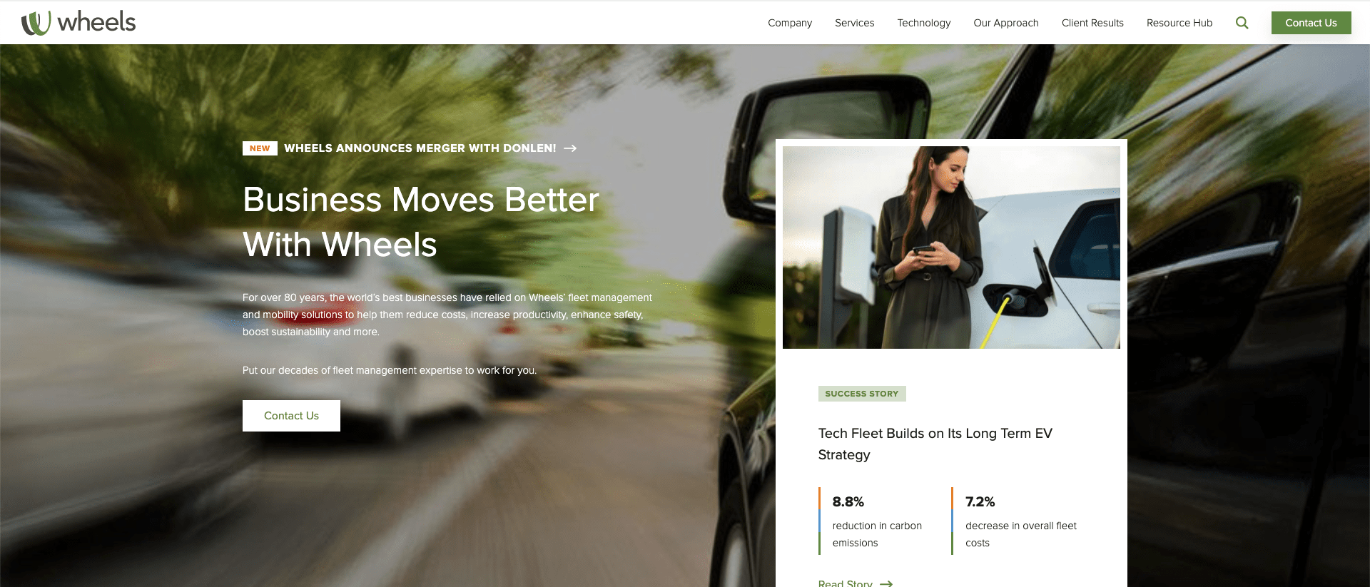 Mockup of Wheels' redesigned website