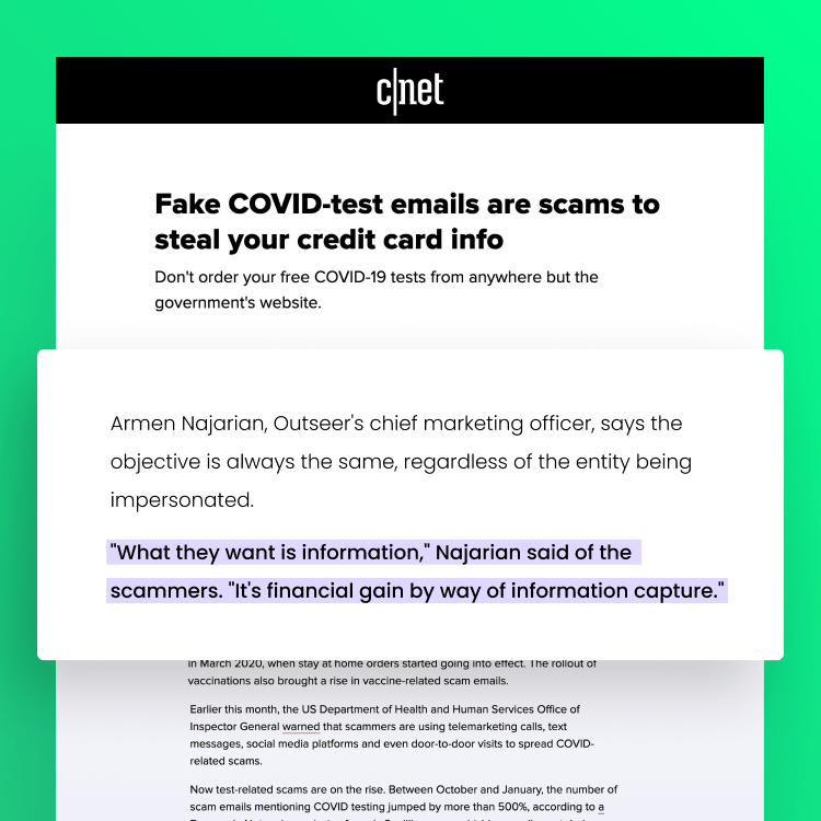 Mockup of CNET media placement for Outseer
