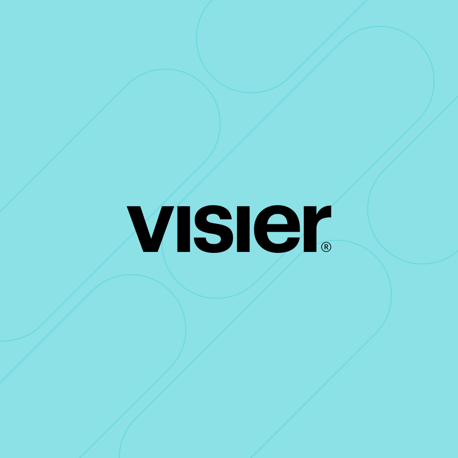 Visier logo on light blue background