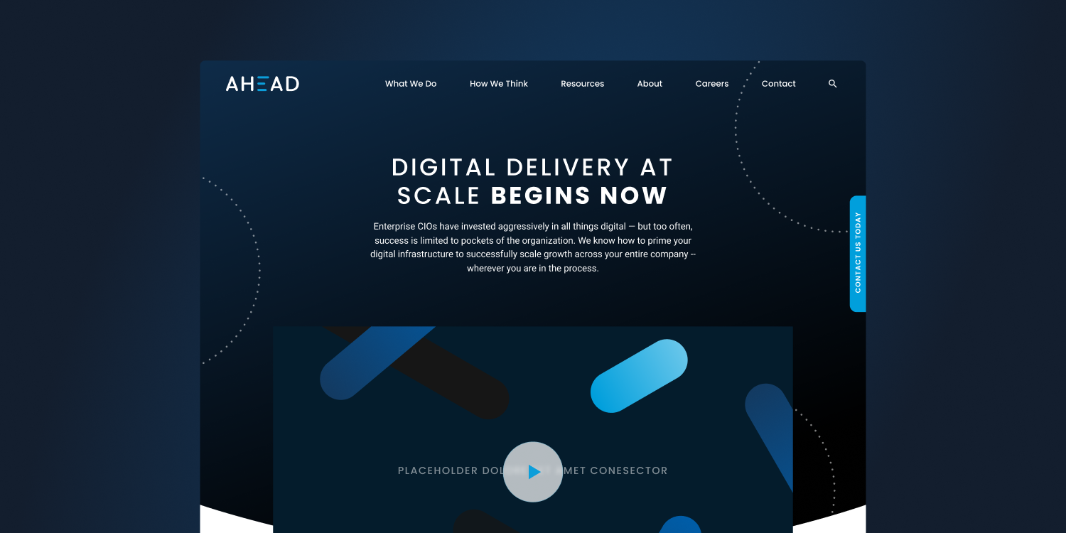 Mockup of AHEAD's @Scale landing page