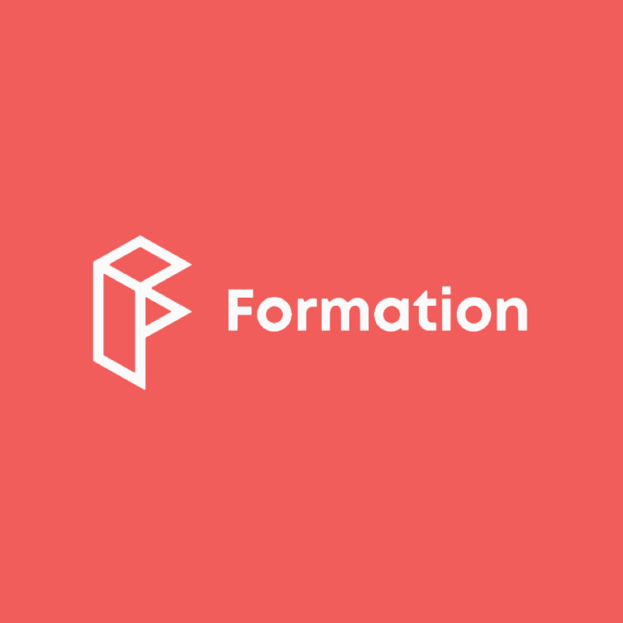 Formation logo on a salmon colored background