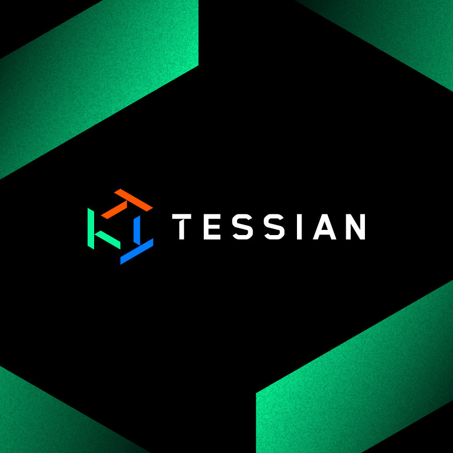 Tessian logo with green shapes