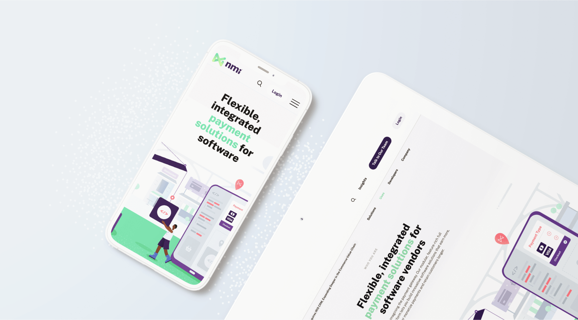 NMI website mobile & desktop mockups