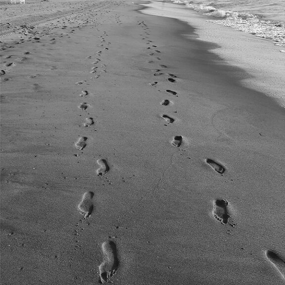 Footprints on sand