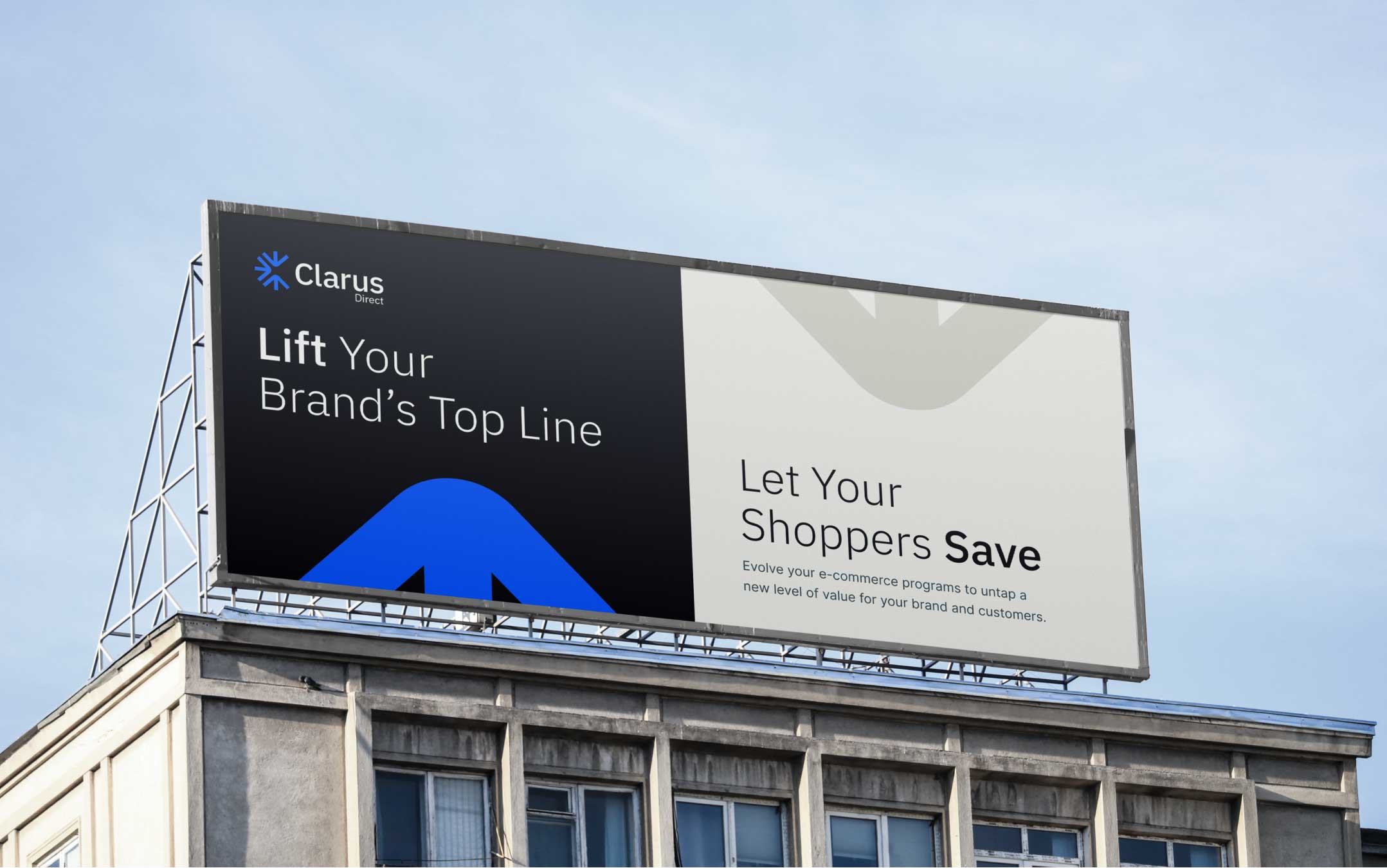 Clarus Direct billboard mockup