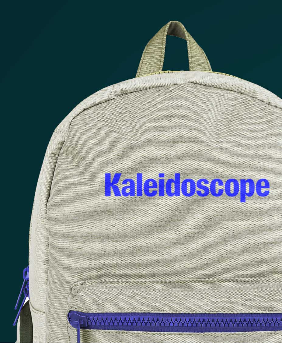 Kaleidoscope backpack swag mockup
