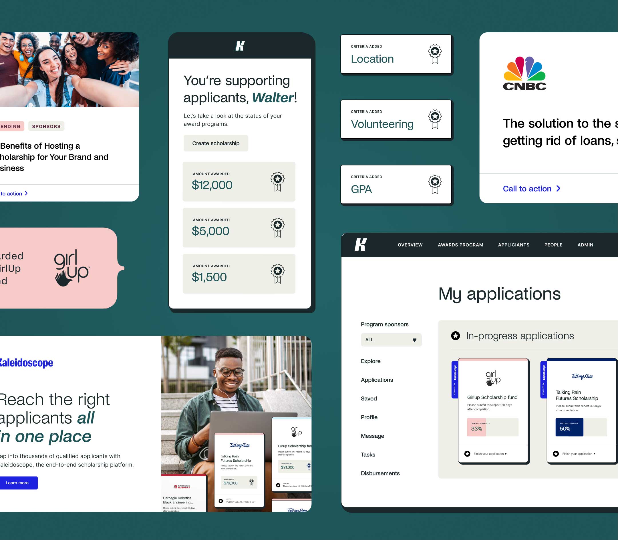 Kaleidoscope platform mockups