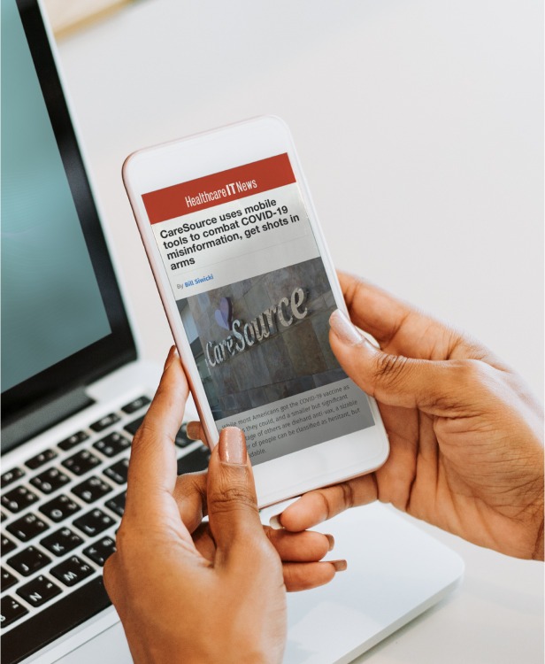 Healthcare IT News article mockup on mobile