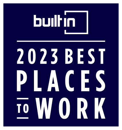 Built in 2023 best places to work badge