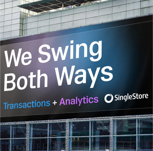 A billboard showcasing our brand messaging strategy for both B2B transactions and analytics.