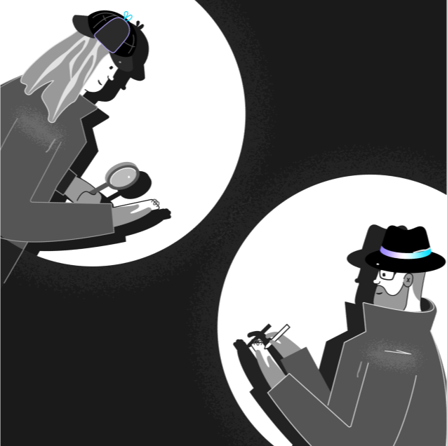 Illustration work of the Cloud Detectives for SoftwareOne.