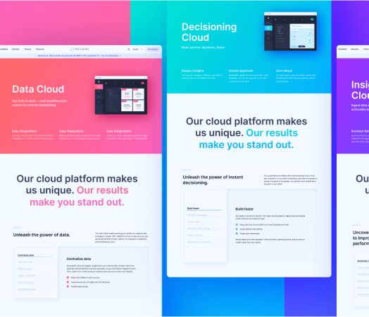 web page with data cloud technology