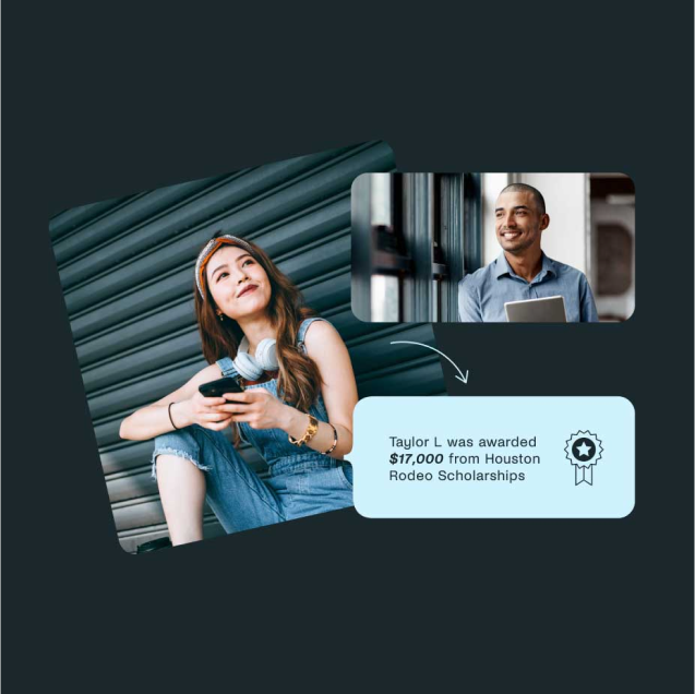 An image of a woman and a man with a cell phone showcasing their B2B Brand Identity.