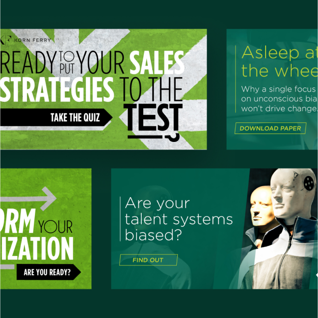 Screenshots of a quiz from Korn Ferry that tests your knowledge of sales strategies. 