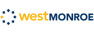 yellow and navy blue West Monroe logo