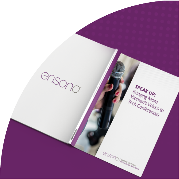 A purple cover with a microphone on it featuring technology marketing agency expertise