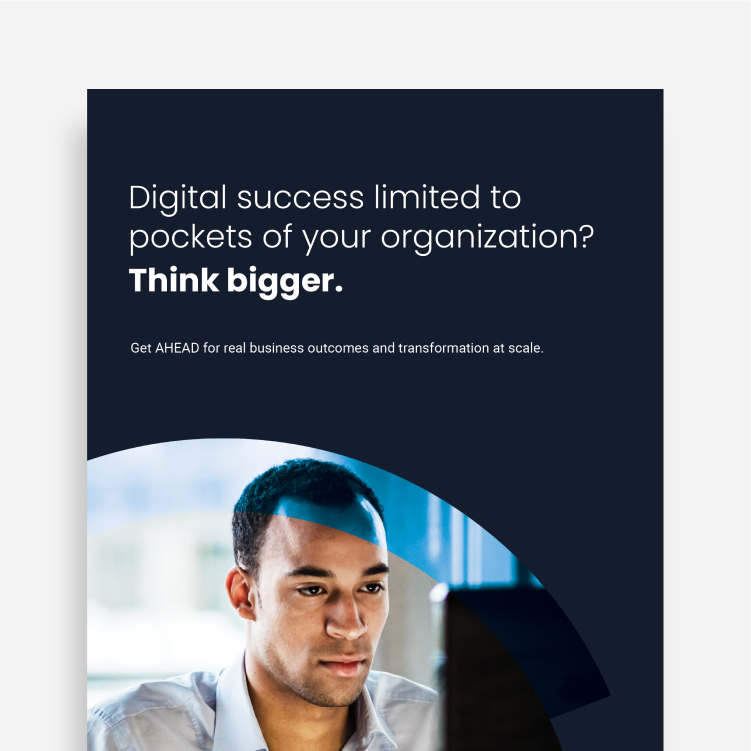 white paper cover page with the title "Digital success limited to pockets of your organization? Think bigger."