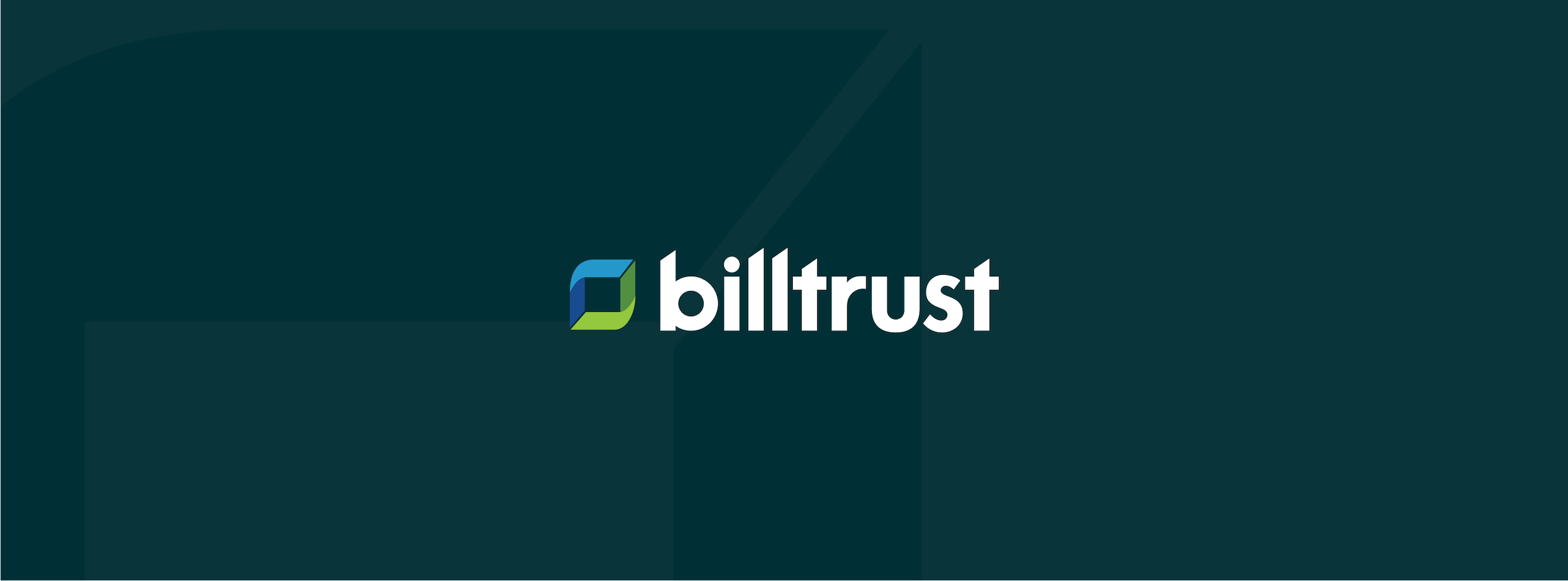 the billtrust logo on a dark green background