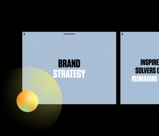 Pages from a brand strategy deck.