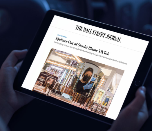 Tablet mockup of a Wall Street Journal placement.